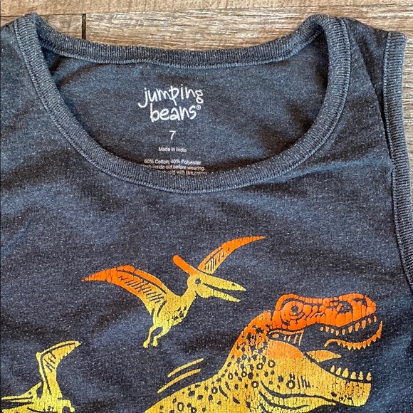 Jumping Beans Dark Heather Gray Dinosaur Tank Top - Picture 2 of 5
